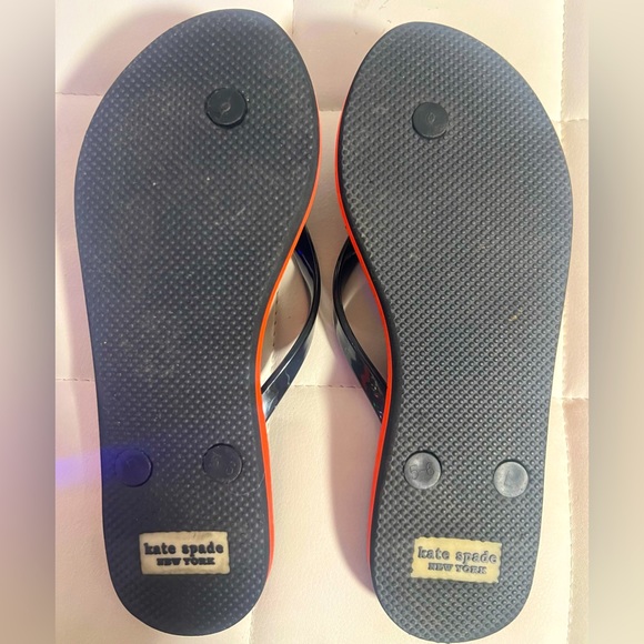 Kate Spade NY Manette Black Multi Striped Flip Flops Womens size 6 - Picture 3 of 7